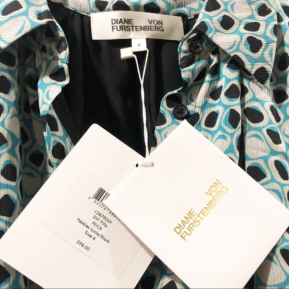 NWT diane von furstenberg Pilla Chiffon Blouse - Picture 7 of 8